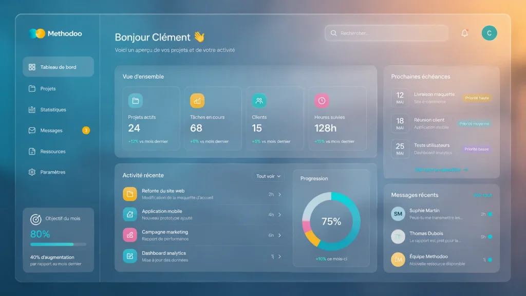 Glassmorphism - site web tendances 2027