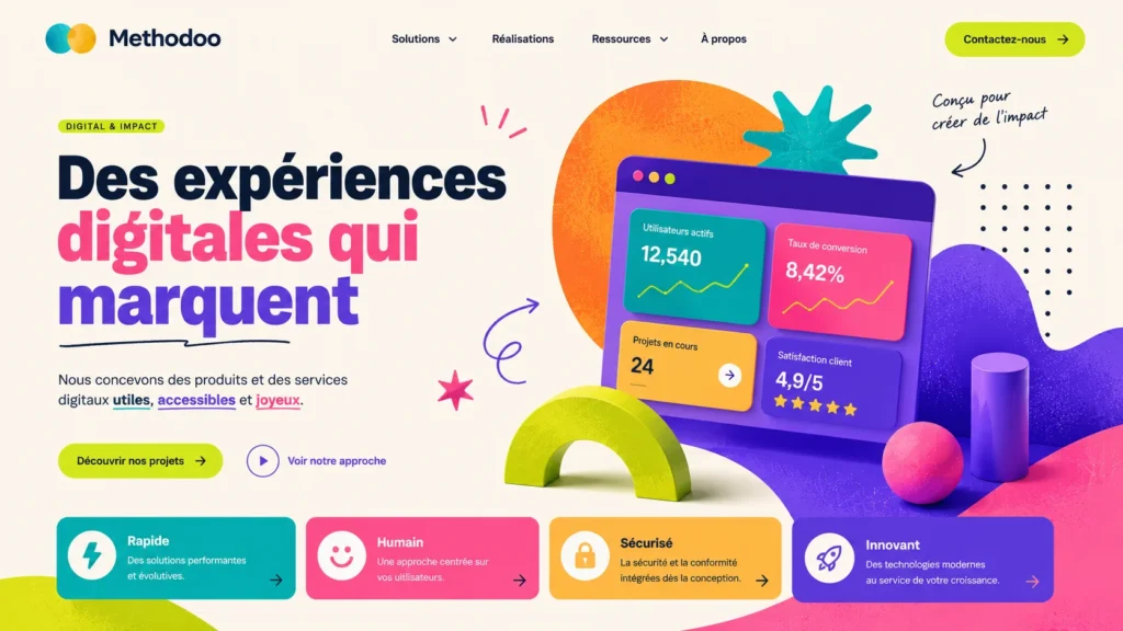 Couleurs Vives - site web tendances 2027