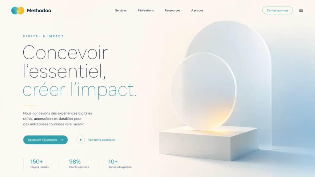 Minimalisme - site web tendances 2027