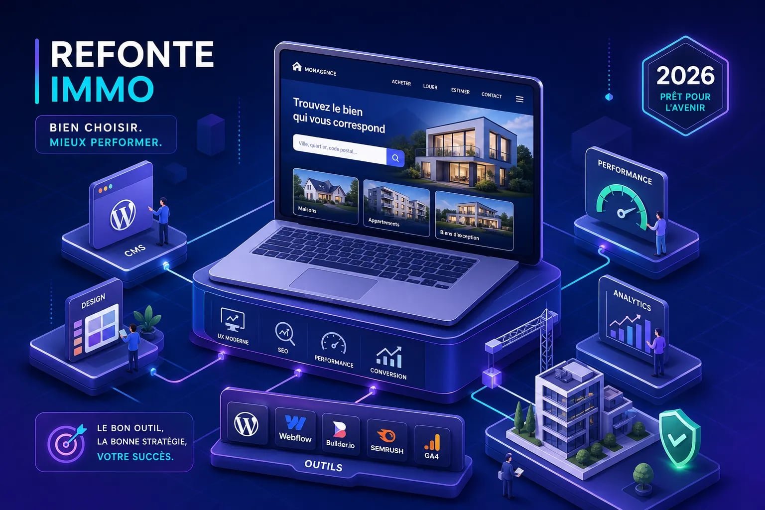 Refonte site immobilier : quels outils choisir en 2026 ?